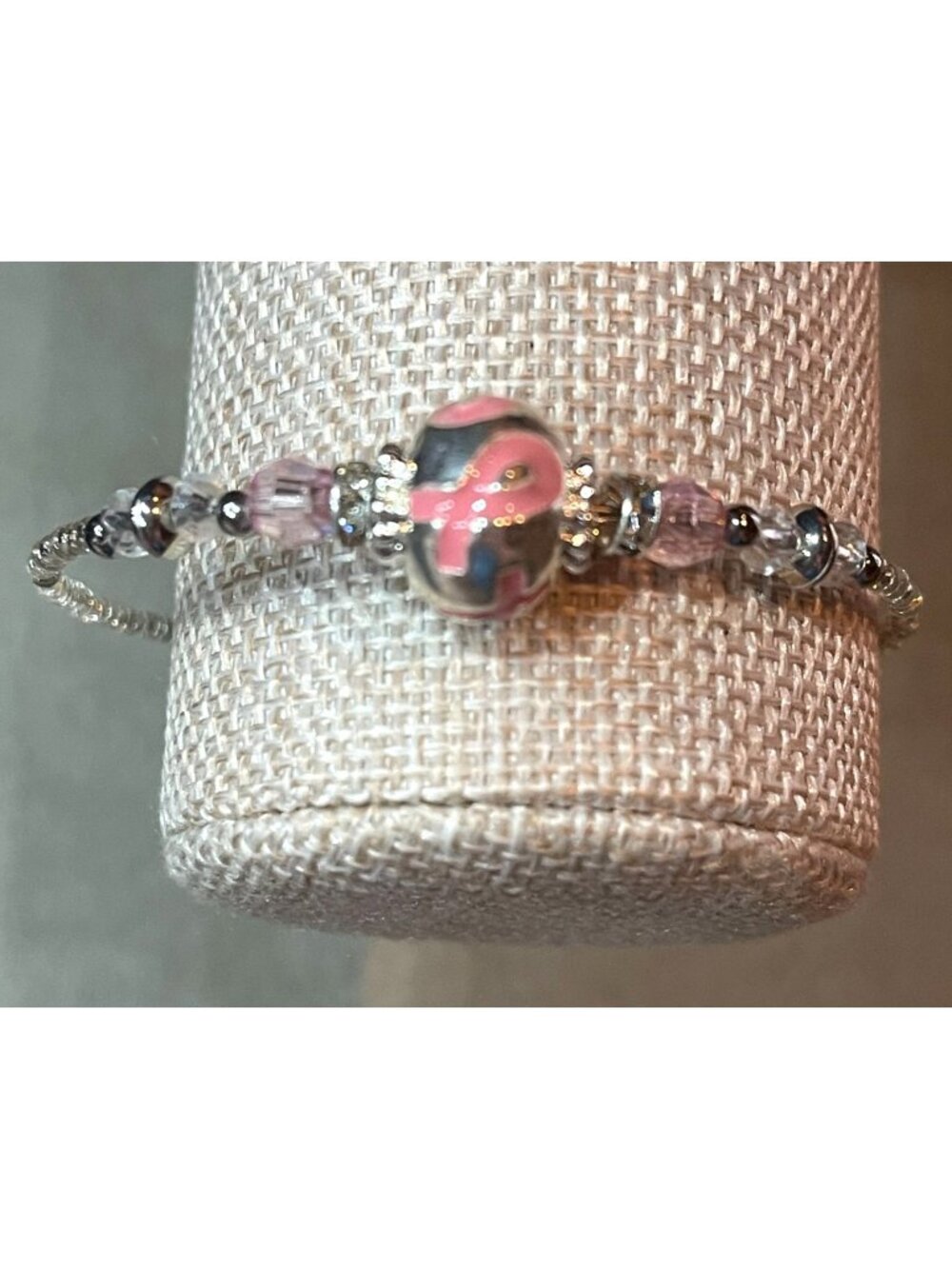 Bali-Style Charm Bracelet Breast Cancer Awareness and Research